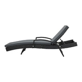 Livsip Outdoor Sun Lounger Waterproof Adjustable Black - 45-Degree Angle