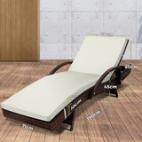 Livsip Outdoor Sun Lounger Waterproof Adjustable Beige&Brown