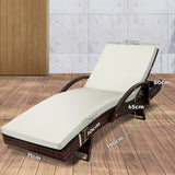 Livsip Outdoor Sun Lounger Waterproof Adjustable Beige&Brown - Front View