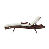 Livsip Outdoor Sun Lounger Waterproof Adjustable Beige&Brown X2