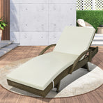 Livsip Outdoor Sun Lounger Waterproof Adjustable Grey&Beige