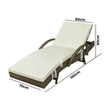 Livsip Outdoor Sun Lounger Waterproof Adjustable Grey&Beige