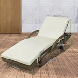 Livsip Outdoor Sun Lounger Waterproof Adjustable Grey&Beige - Front View