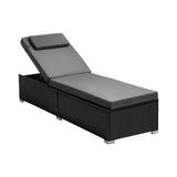 Livsip Sun Lounge Adjustable Reclining Angle Black&Grey