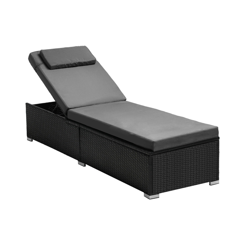 Livsip Sun Lounge Adjustable Reclining Angle Black&Grey