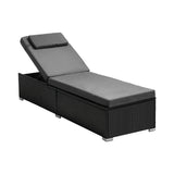 Livsip Sun Lounge Adjustable Reclining Angle Black&Grey