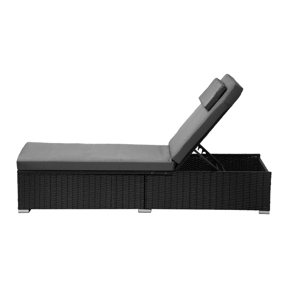 Livsip Sun Lounge Adjustable Reclining Angle Black&Grey