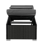 Livsip 2x Sun Lounge Adjustable Reclining Angle Black & Grey