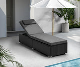 Livsip 2x Sun Lounge Wicker Lounger with Adjustable Backrest - Close-Up Angle