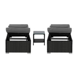 Livsip 2X Sun Lounge with Table Outdoor Set