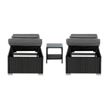 Livsip 2X Sun Lounge with Table Outdoor Set - 45-Degree Angle