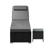 Livsip Sun Lounge with Table Outdoor Set - 45-Degree Angle