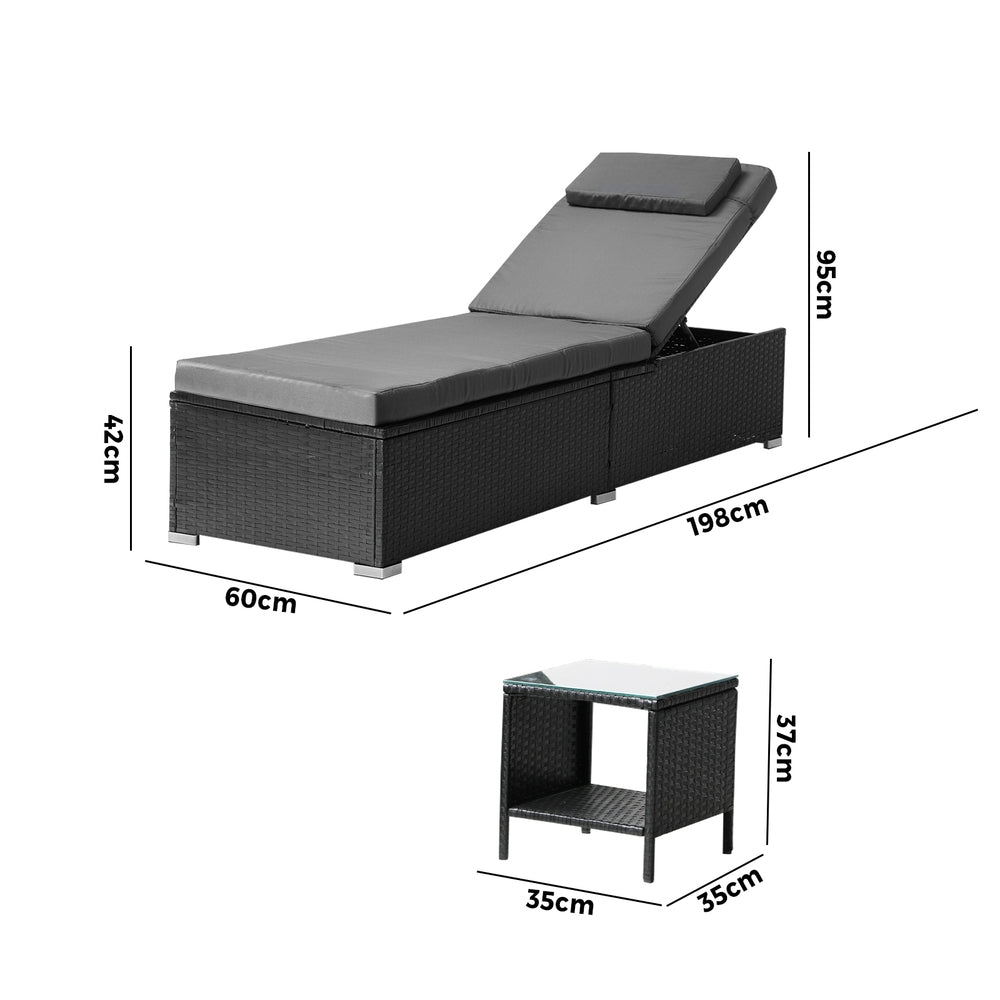 Livsip Sun Lounge with Table Outdoor Set