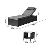 Livsip Sun Lounge with Table Outdoor Set - Close-Up Angle