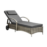 Livsip Sun Lounger with Wheels Grey