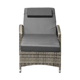 Livsip Sun Lounger with Wheels Grey