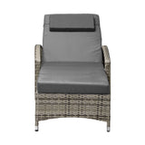 Livsip Sun Lounger with Wheels Grey - Close-Up Angle