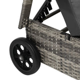 Livsip 2x Sun Lounge Adjustable Backrest Wicker Grey