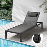 Livsip Sun Lounge with Aluminium Frame and Wheels Removable - Close-Up Angle