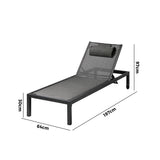 Livsip Sun Lounge with Aluminium Frame and Wheels Removable - 45-Degree Angle