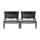 Livsip 2pcs Sun Lounge with Aluminium Frame and Wheels - Rear View