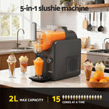 Devanti 5in1 Slushie Machine Ice Cream Maker 2L Grey - Top-Down View