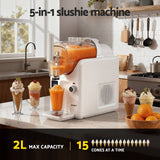 Devanti 5in1 Slushie Machine Ice Cream Maker 2L White - Top-Down View