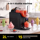 Devanti Slushie Machine 2L Frozen Drink Maker Ice Cream Cocktail Slush Maker Black - 45-Degree Angle