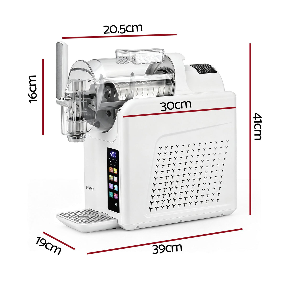 Devanti Slushie Machine 2L Frozen Drink Maker Ice Cream Cocktail Slush Maker White