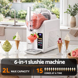 Devanti Slushie Machine 2L Frozen Drink Maker Ice Cream Cocktail Slush Maker White - 45-Degree Angle