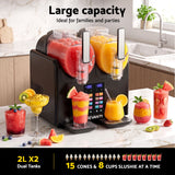 Devanti Slushie Machine 4L Dual Tanks Frozen Drink Ice Cream Maker - 45-Degree Angle