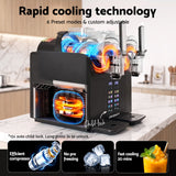 Devanti Slushie Machine 4L Dual Tanks Frozen Drink Ice Cream Maker - Close-Up Angle