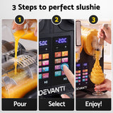 Devanti Slushie Machine 4L Dual Tanks Frozen Drink Ice Cream Maker - Low Angle