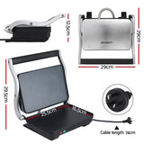 Devanti 3 in 1 Sandwich Maker Steak Press Grill 1000W - Side View