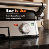 Devanti 2000W 3-in-1 Panini Press Grill Sandwich Maker 180° Open 4 Slice - Low Angle