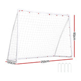 Everfit 8FT Soccer Football Goal Net UPVC Frame with PE Mesh Weatherproof Portable Goals for Backyard Training Competitive Play - Front View