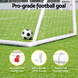 Everfit 8FT Soccer Football Goal Net UPVC Frame with PE Mesh Weatherproof Portable Goals for Backyard Training Competitive Play - Top-Down View