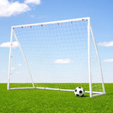 Everfit 8FT Soccer Football Goal Net UPVC Frame with PE Mesh Weatherproof Portable Goals for Backyard Training Competitive Play - Close-Up Angle