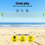 Everfit 3M Badminton Tennis Net Portable Volleyball Kit Yellow - Rear View