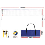 Everfit 6M Portable Volleyball Net Set Adjustable Height Multi-Sport Net with Ball and Bag - Front View