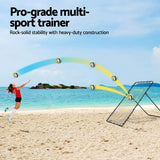 Everfit 7ft 2.1M Volleyball Net Football Baseball Goal Netting with Frame Angle Adjustable Rebounder - Top-Down View