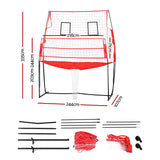 Everfit 8ft Volleyball Net Training Equipment Adjustable Height Portable with Ball and Bag - Front View