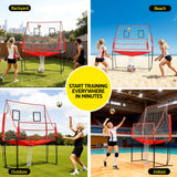 Everfit 8ft Volleyball Net Training Equipment Adjustable Height Portable with Ball and Bag - 45-Degree Angle
