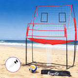 Everfit 8ft Volleyball Net Training Equipment Adjustable Height Portable with Ball and Bag - Close-Up Angle