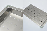 Stainless Steel Sink Colander 445 x 275mm - Top-Down View