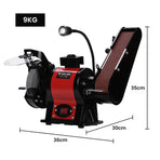 BAUMR-AG Bench Grinder and Belt Sander Combo, 150mm Grinding Disc, 50 x 686mm Linisher, Brushless Motor, Worklight