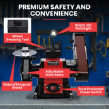 BAUMR-AG Bench Grinder and Belt Sander Combo, 150mm Grinding Disc, 50 x 686mm Linisher, Brushless Motor, Worklight - Extra Image