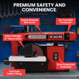BAUMR-AG Bench Belt and Disc Sander Combo, 100mm Linisher + 150mm Disc, S1 Rated 400W Brushless Motor, Horizontal & Vertical Sanding - Extra Image