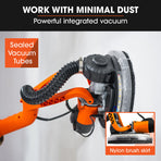 Unimac 225mm 750W Telescopic Long Reach Dry Wall Sander Kit, Foldable, Vacuum System, LED Worklight,