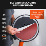 Unimac 225mm 750W Telescopic Long Reach Dry Wall Sander Kit, Foldable, Vacuum System, LED Worklight,